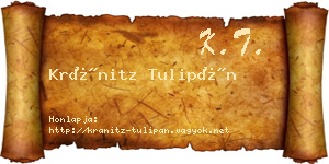 Kránitz Tulipán névjegykártya